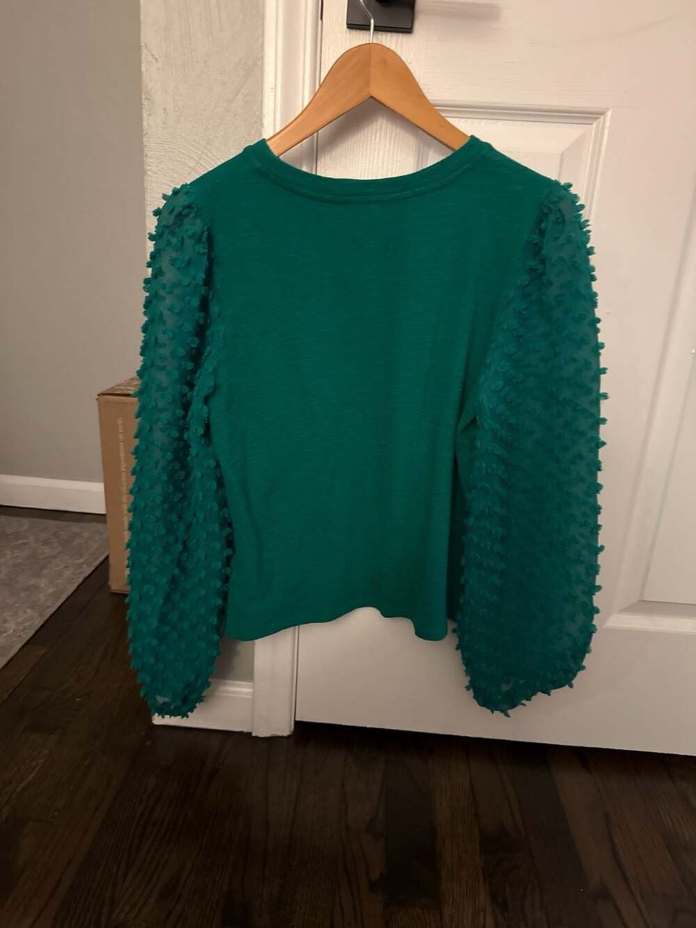 Maeve by Anthropologie Green Textured-Sleeve Knit Top - Picture 5 of 7